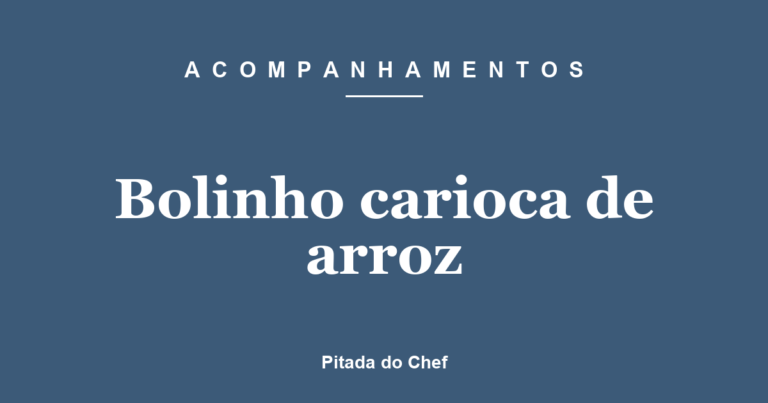 Bolinho carioca de arroz