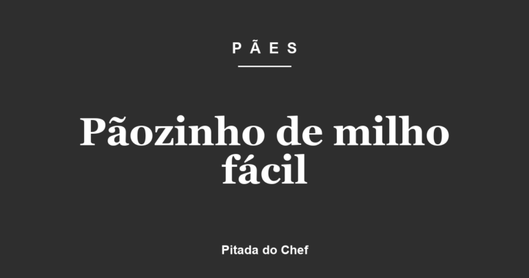 Pãozinho de milho fácil