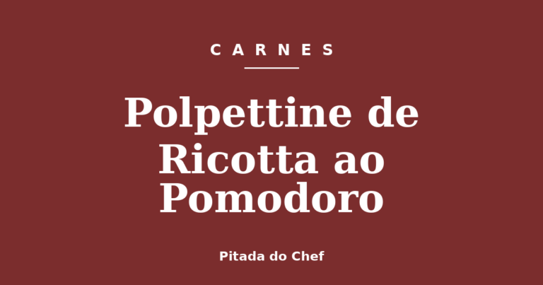 Polpettine de Ricotta ao Pomodoro