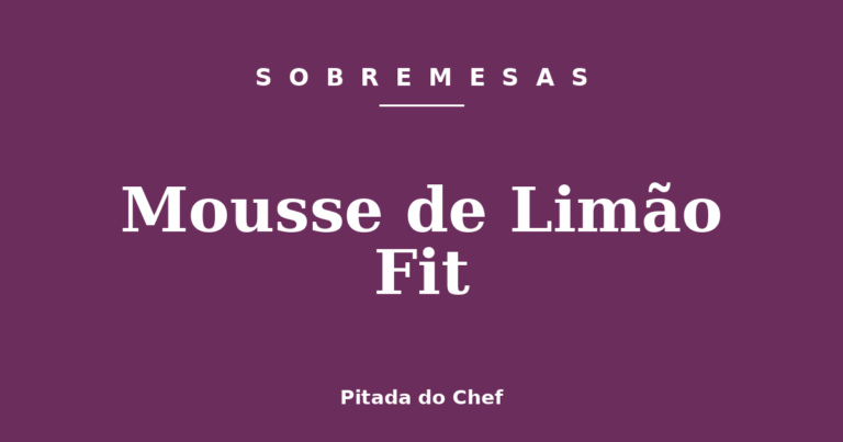 Mousse de Limão Fit
