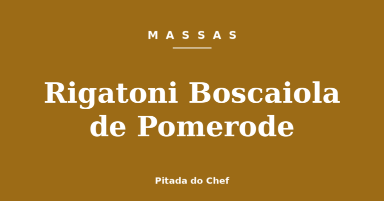 Rigatoni Boscaiola de Pomerode