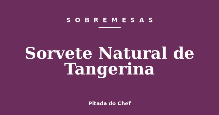Sorvete Natural de Tangerina