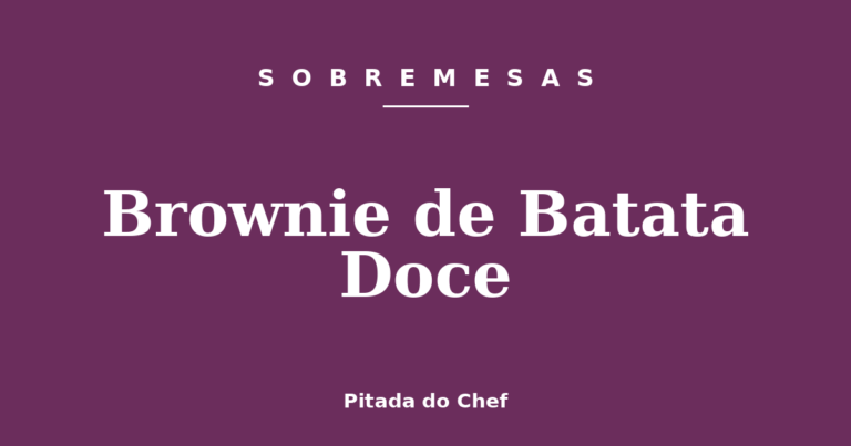 Brownie de Batata Doce