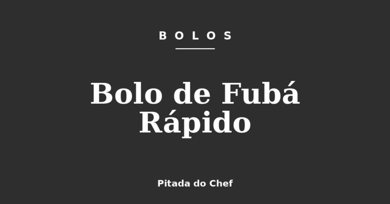 Bolo de Fubá Rápido