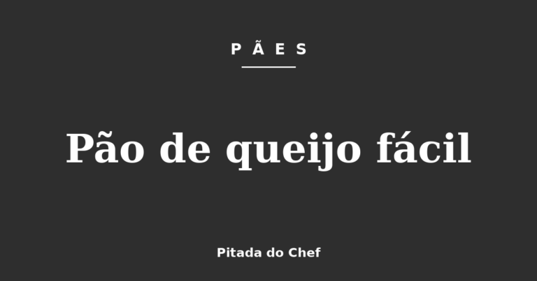Pão de queijo fácil
